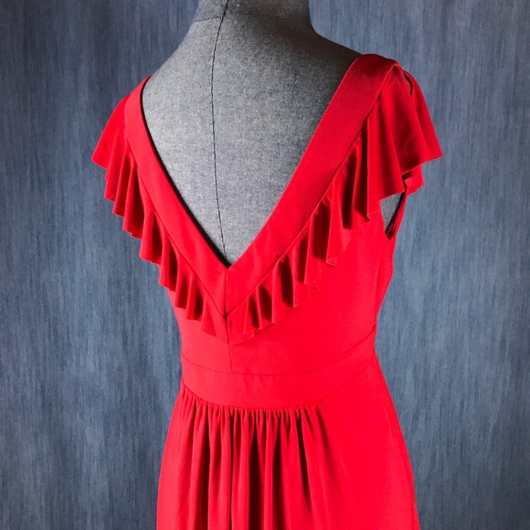 Evan Picone petite S 10 red party dress V-neck - Picture 5 of 7